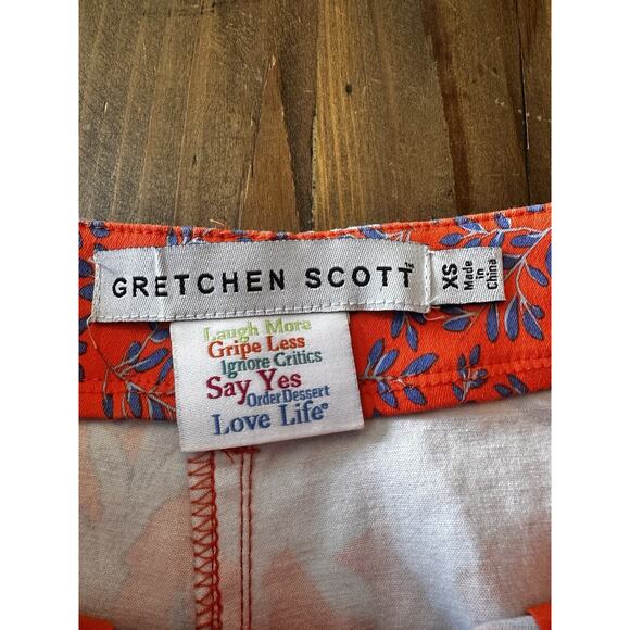 Gretchen Scott Size XS Gripeless Pants Jeans Floral Straight Leg Preppy Resort - Picture 7 of 13